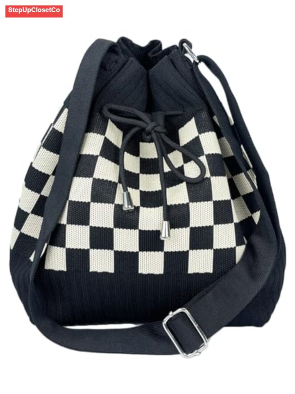 Knit Bucket Bag Women Crochet Shoulder Crossbody Purse Summer Beach Handbag